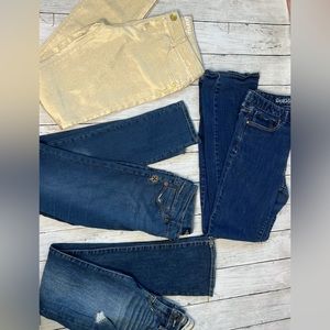 Girls size 12 Jeans , Abercrombie, Lucky brand, GapKids, Gymboree - four pairs.